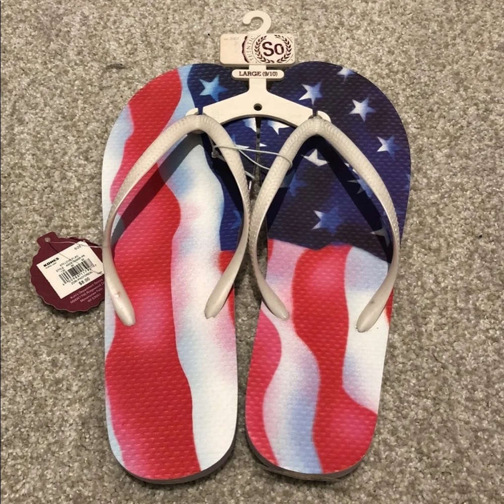 Women’s SO American Flag Flip Flops